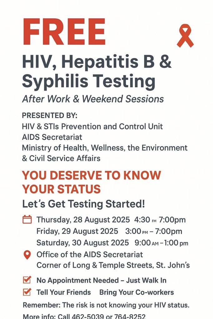 Free HIV, Hepatitist B, & Syphilis Testing