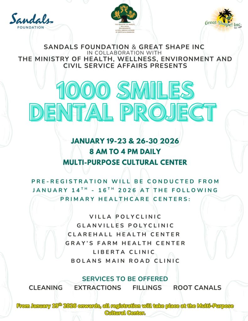 SANDALS FOUNDATION AND THE MINISTRY OF HEALTH COLLABORATE TO BRING HISTORIC 1000 SMILES DENTAL CLINIC TO ANTIGUA AND BARBUDA