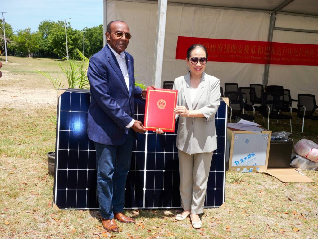 Solar Kits Handed Over from Peoples Republic if China to Government of Antigua and Barbuda To Support Vulnerable Households