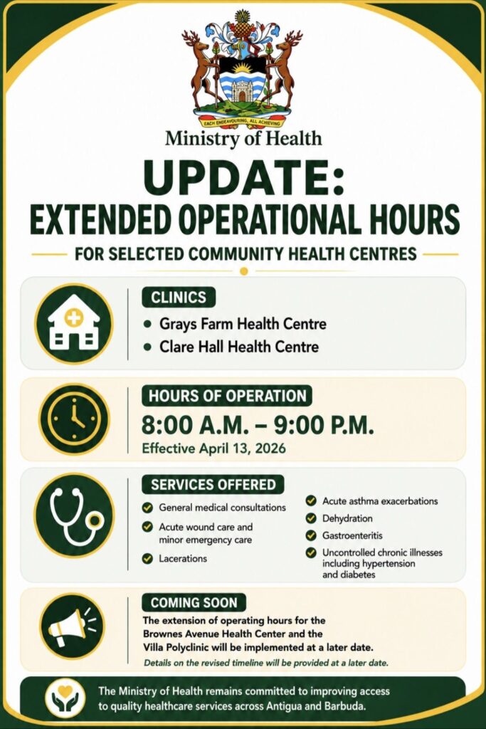 GENTLE REMINDER OF EXTENDED OPERATING HOURS AT SELECTED CLINICS